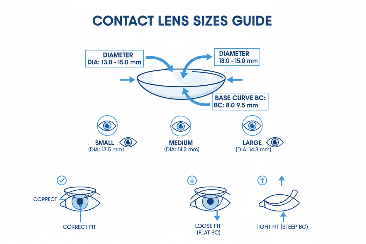 Contact Lens Sizes Guide: Base Curve, Diameter & Fit