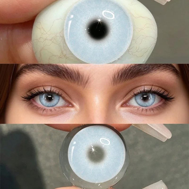 Un ensemble d'étuis à lentilles de contact avec pince à épiler (y compris un out