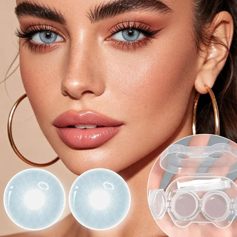 kanta sentuh kosmetik biru Little Devil Eye Contact - Melembapkan dan pemakaian