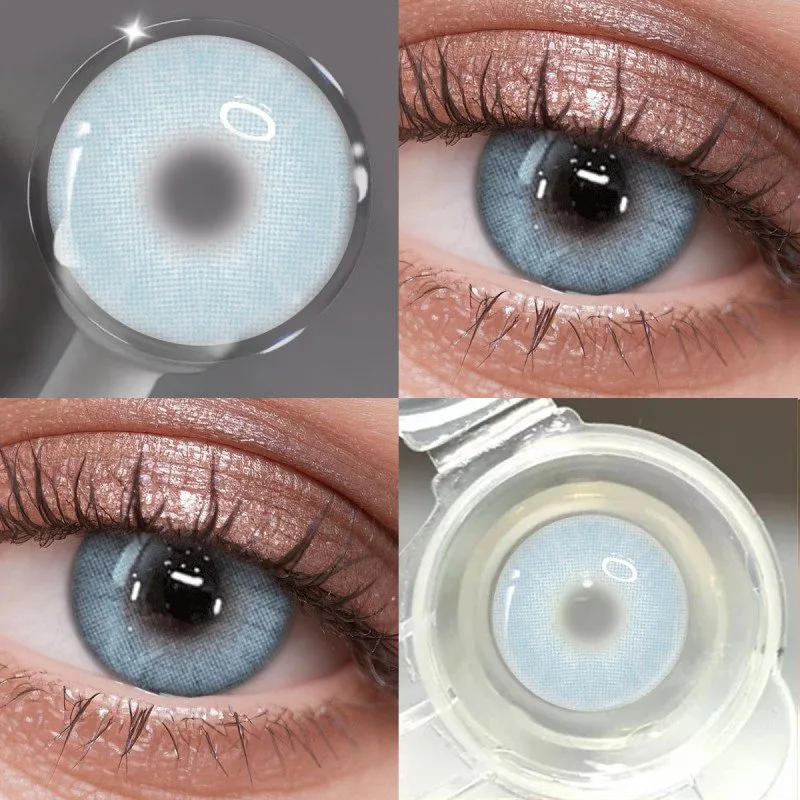 kanta sentuh kosmetik biru Little Devil Eye Contact - Melembapkan dan pemakaian