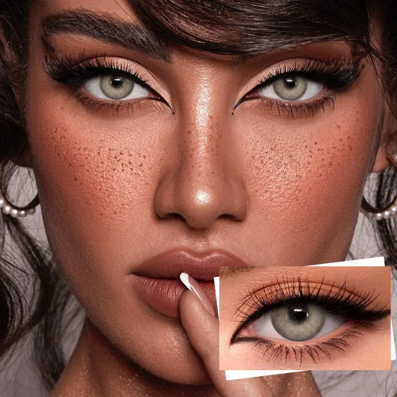 Kit kanta sentuh Meitong Halloween 3D Devil's Eye, kotak gel krim dengan cermin,